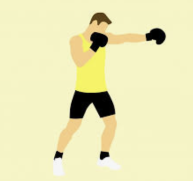 Man boxing the air